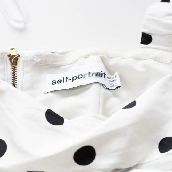 Self-Portrait Taffeta Polka Dot Top - Size 4 - Picture 4 of 9